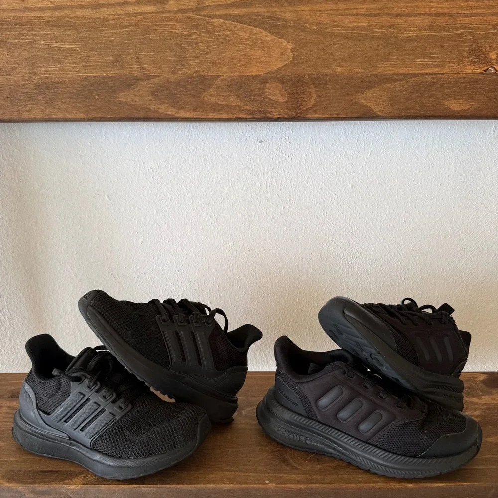 Lot of 2 adidas X_PLRPHASE UBounce DNA Kids Sneakers Triple Black Size 11K